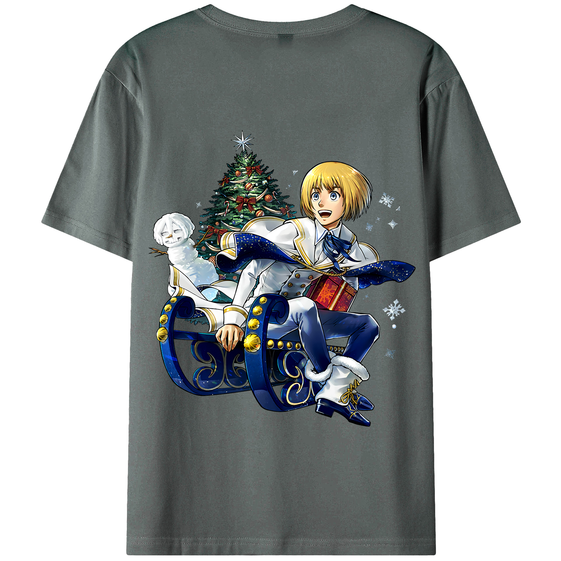 （画像用） 進撃の巨人 アルミン·アルレルト Attack on Titan Armin Arlert 綿100％半袖Tシャツ（背面プリント）